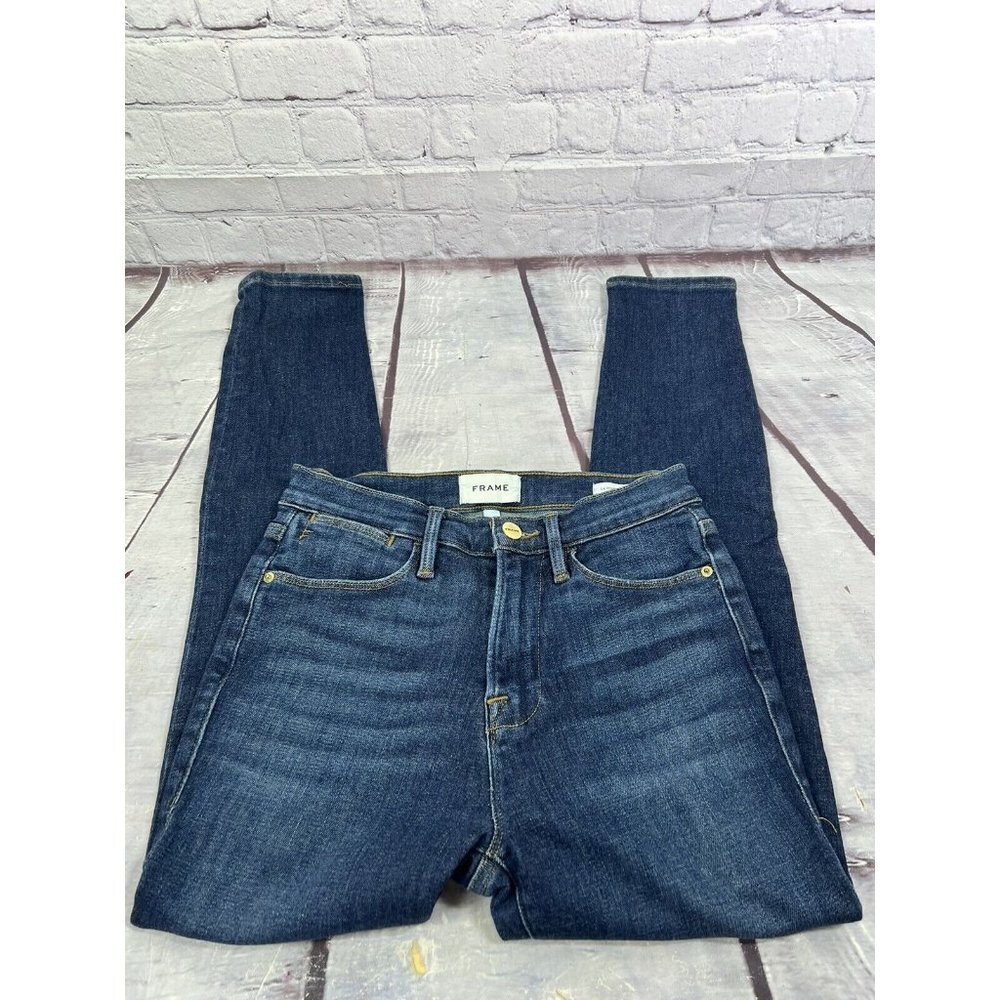 Frame Le High Skinny Crop Sz 27 (Fits‎ 26W 28L) Stretch Mid Rise Denim Jeans - Picture 4 of 6